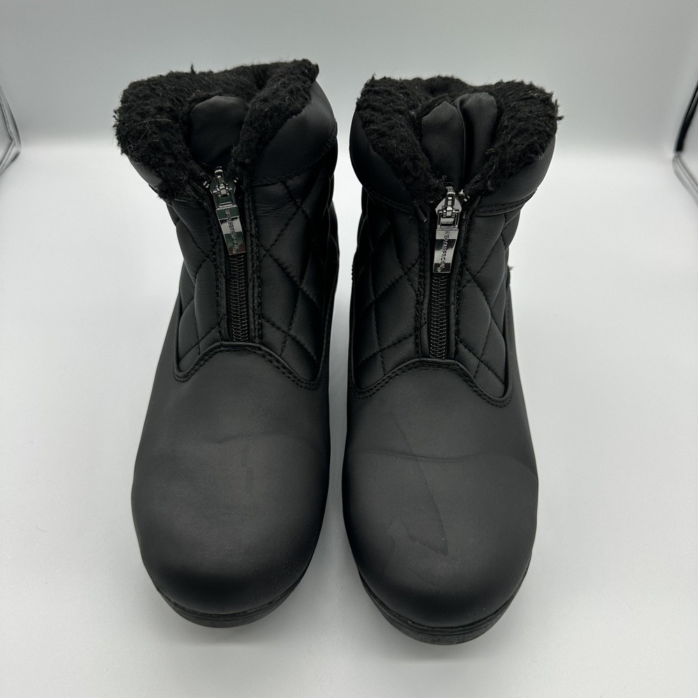 Weatherproof Lori Snow Boots Womens Size 9 Black Faux Fur Lined Ankle Zip Winter